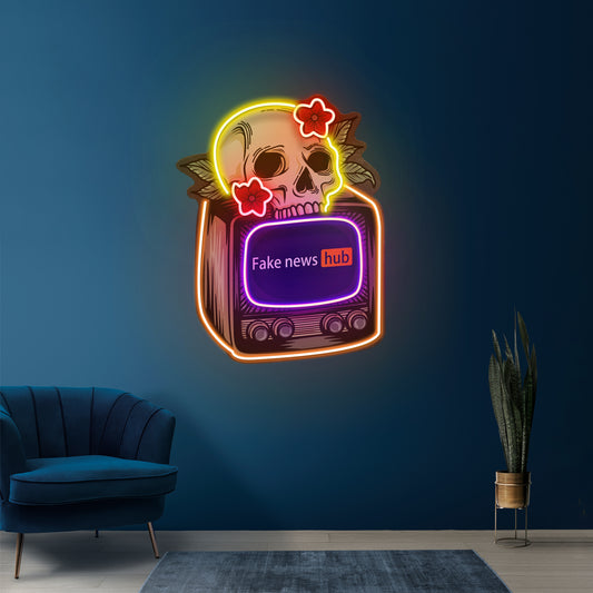 Television Skull Vibe Led Neon Sign Light Custom Led Signs