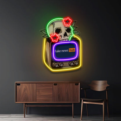 Televison Skull Vibe Acrylic Led Neon Sign | Shineneon