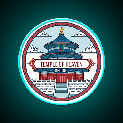 Temple Of Heaven Asian Cultural Led Neon Sign Rgb Color - Size and dimension reference