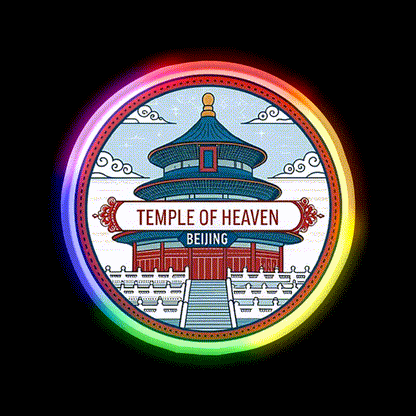 Temple Of Heaven Asian Cultural Led Neon Sign Rgb Color - LED neon sign close-up detail