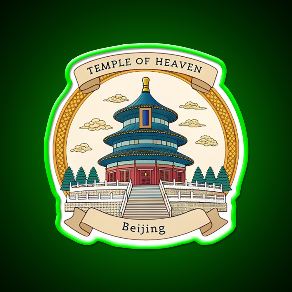 Temple Of Heaven Asian Cultural Led Neon Sign Wall Art Rgb Color - LED neon sign view 8