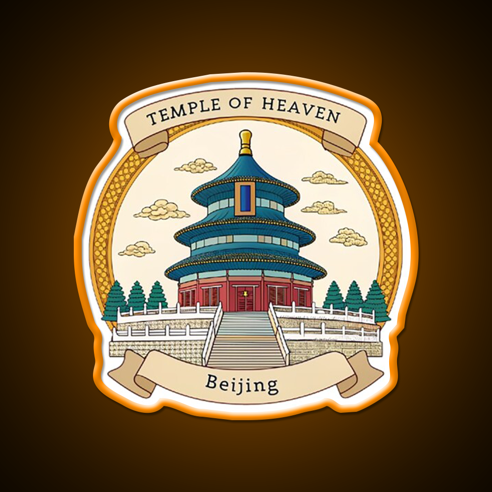 Temple Of Heaven Asian Cultural Led Neon Sign Wall Art Rgb Color - LED neon sign view 6