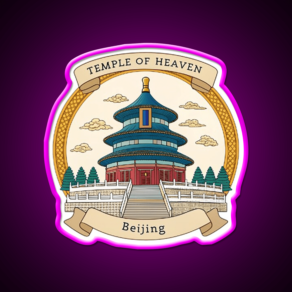 Temple Of Heaven Asian Cultural Led Neon Sign Wall Art Rgb Color - Shineneon