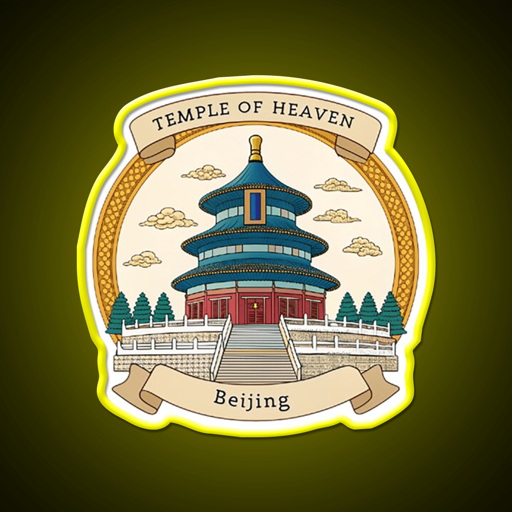 Temple Of Heaven Asian Cultural Led Neon Sign Wall Art Rgb Color - Shineneon