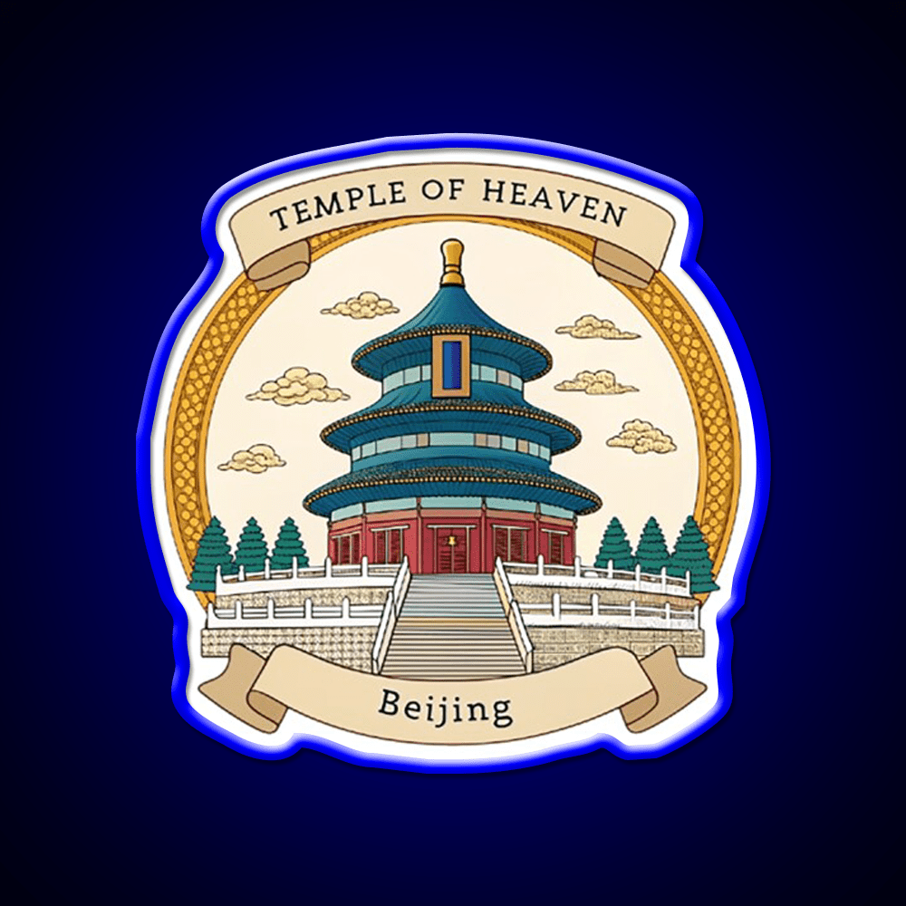 Temple Of Heaven Asian Cultural Led Neon Sign Wall Art Rgb Color - Shineneon