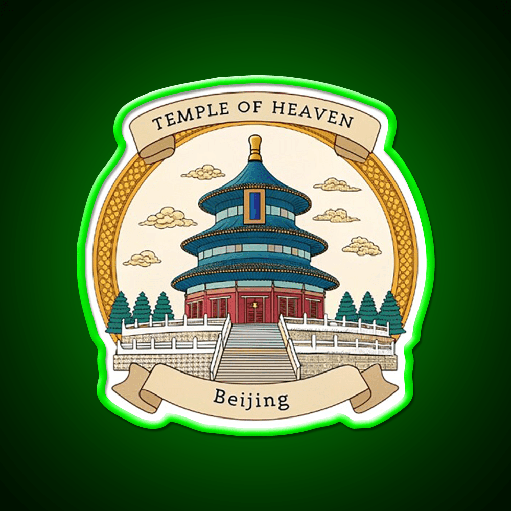 Temple Of Heaven Asian Cultural Led Neon Sign Wall Art Rgb Color - Shineneon
