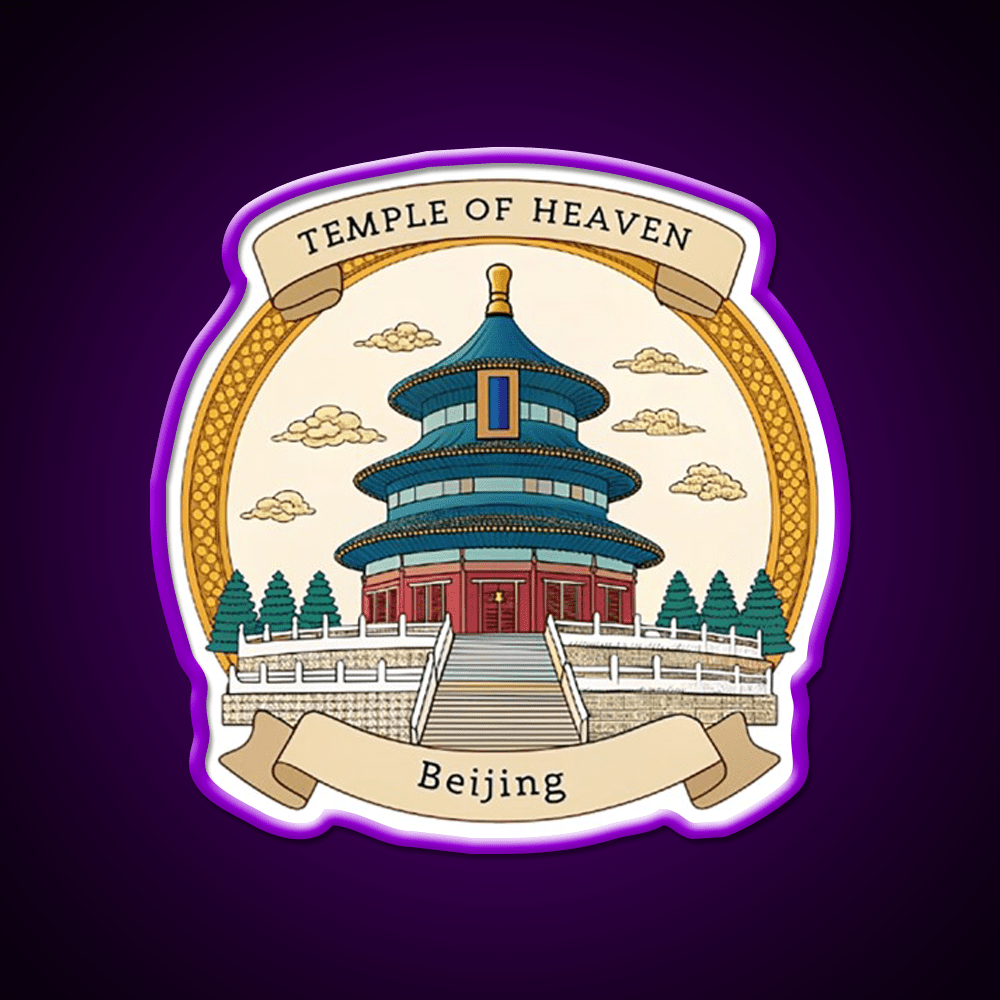 Temple Of Heaven Asian Cultural Led Neon Sign Wall Art Rgb Color - Shineneon