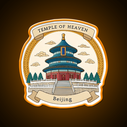 Temple Of Heaven Asian Cultural Led Neon Sign Wall Art Rgb Color - Shineneon