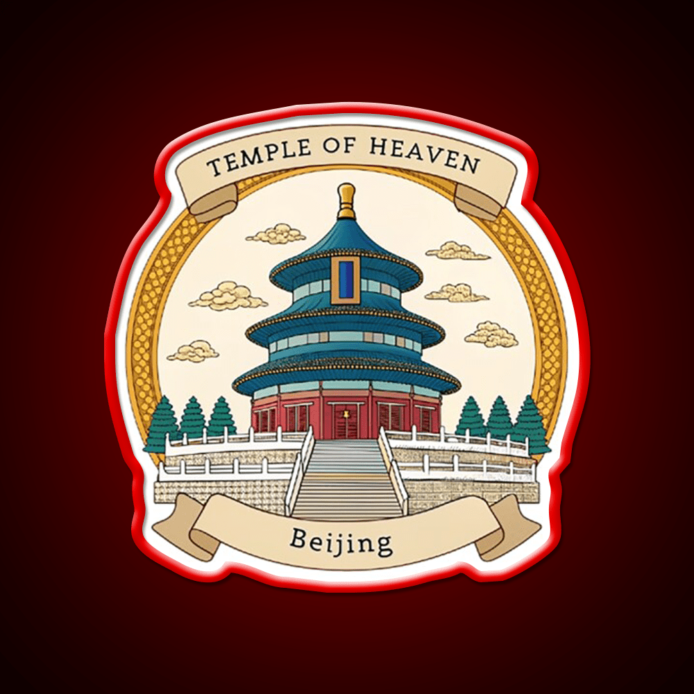 Temple Of Heaven Asian Cultural Led Neon Sign Wall Art Rgb Color - Shineneon