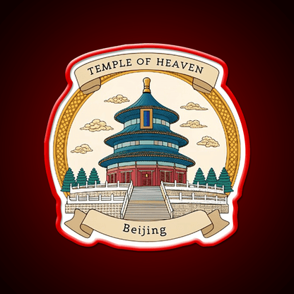Temple Of Heaven Asian Cultural Led Neon Sign Wall Art Rgb Color - Shineneon