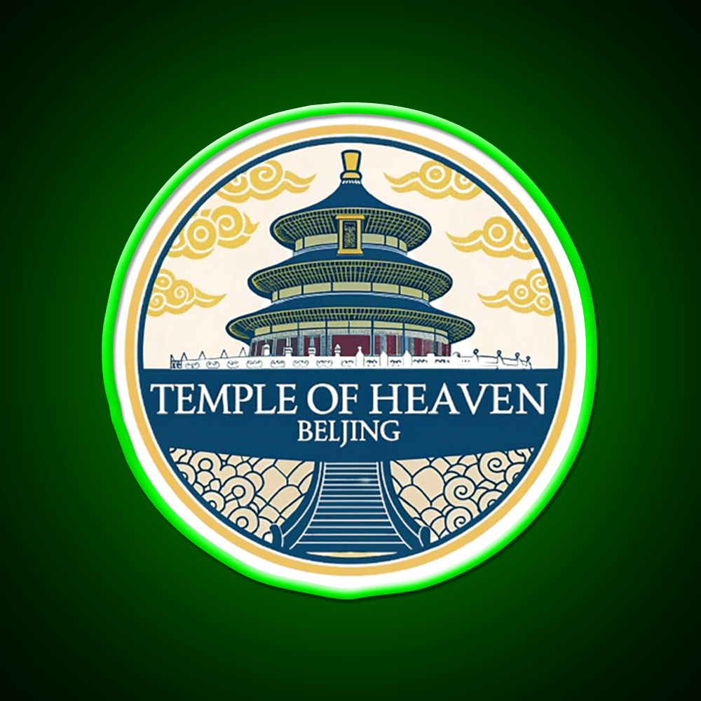 Temple Of Heaven Asian Cultural Led Neon Sign Wall Decor Rgb Color - Shineneon