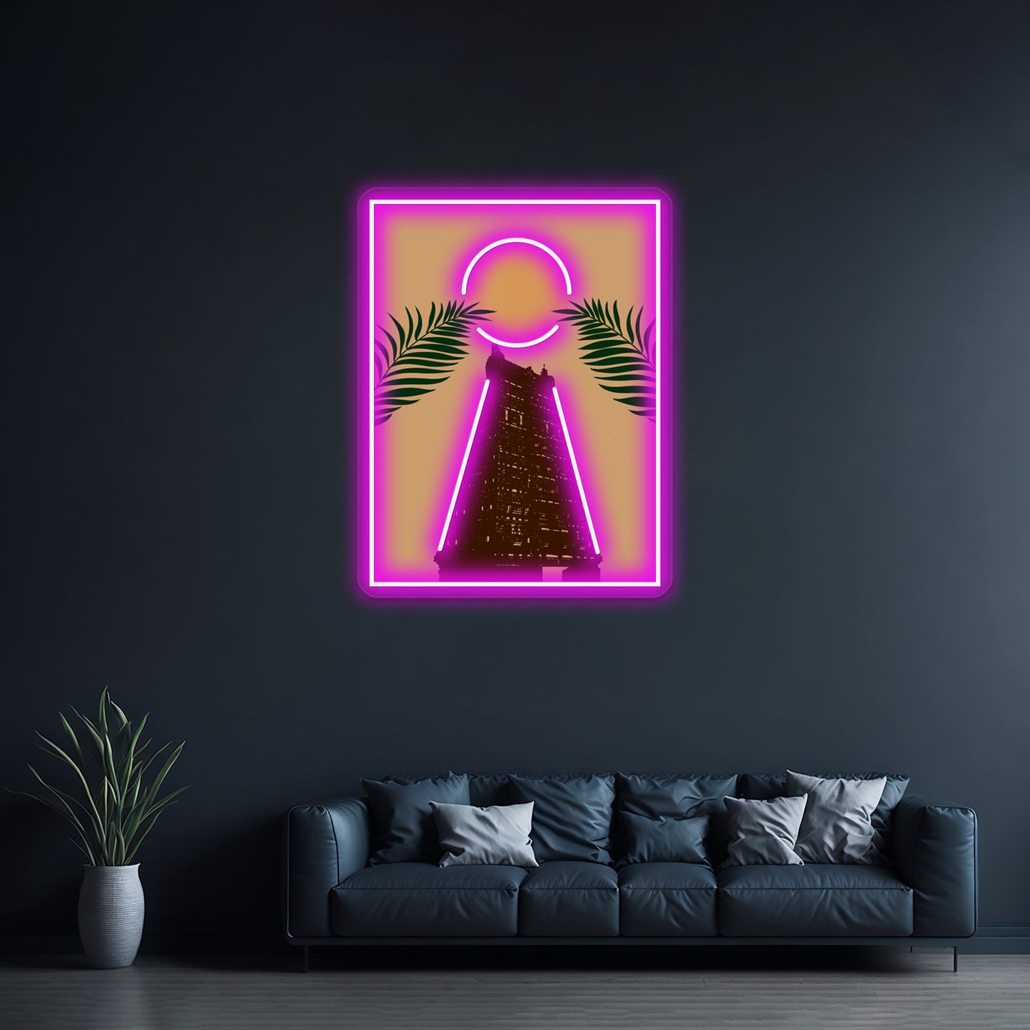 Temple Printable Art Hindu Illustration Minimalist Wall Art Wall Artwork Neon Signs