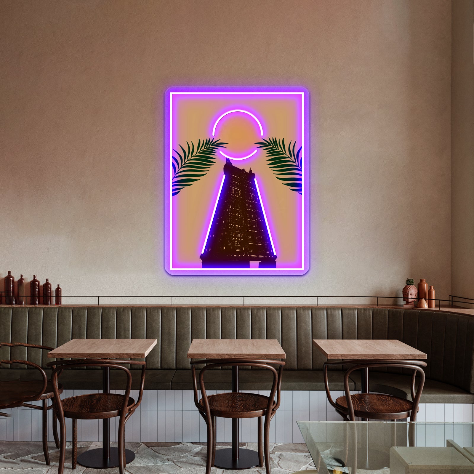 Temple Printable Art Hindu Illustration Minimalist Wall Art Wall Artwork Neon Signs | Shineneon