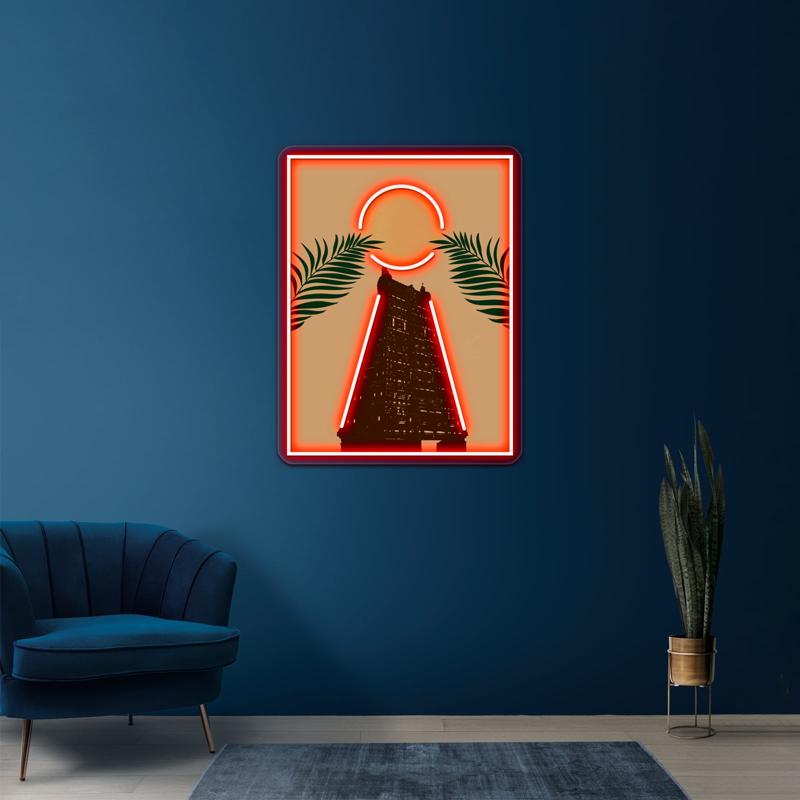 Temple Printable Art Hindu Illustration Minimalist Wall Art Wall Artwork Neon Signs | Shineneon