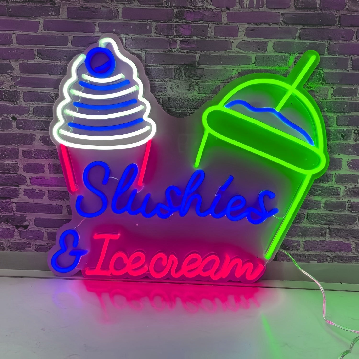 Tempting Treats Slushies And Ice Cream Neon Sign | Shineneon