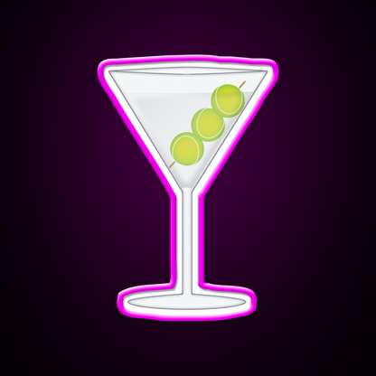 Tennis Martini Cocktail Bar Decor Led Neon Sign Rgb Color - Neon sign mounted on wall in room