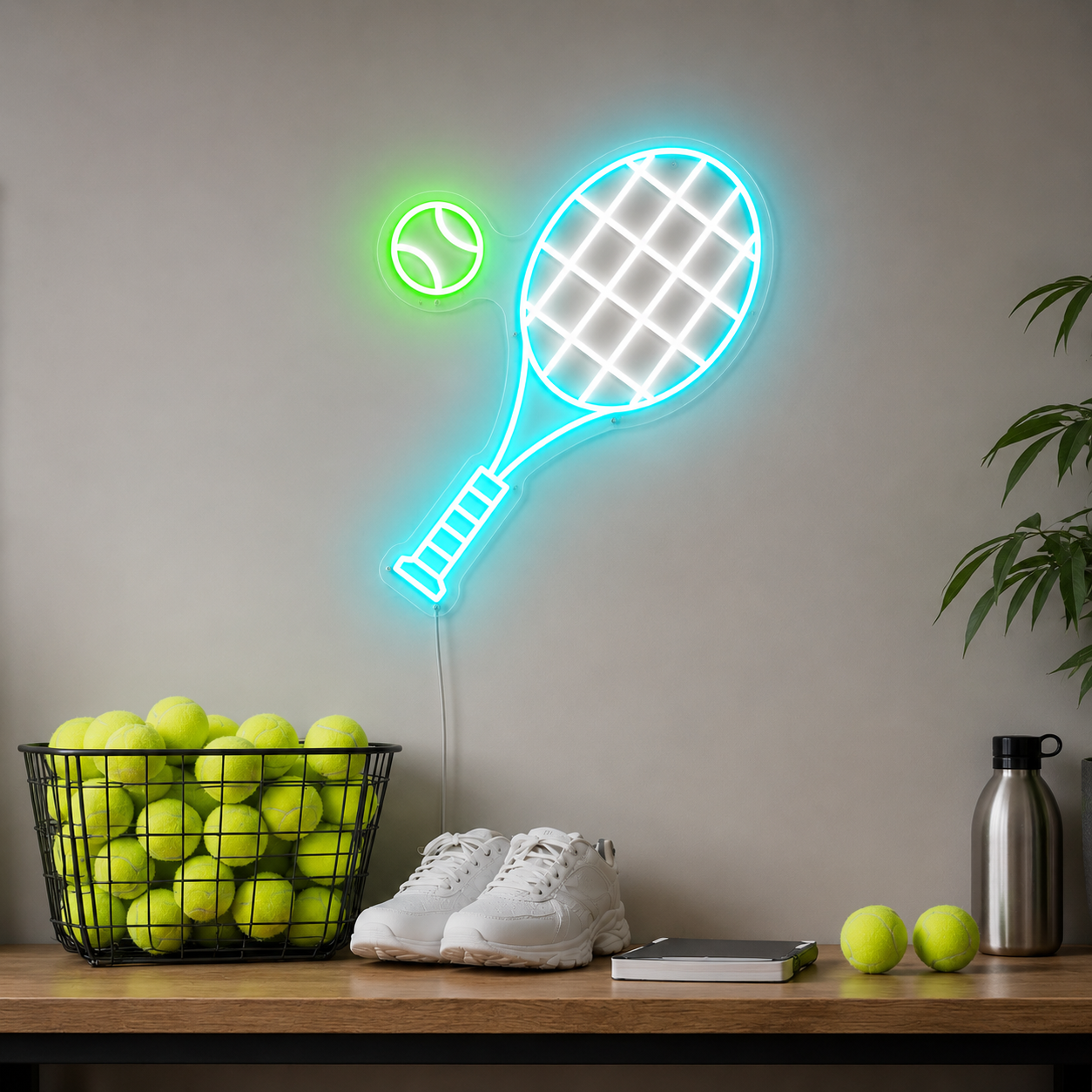 Tennis Racket Game Room LED Neon Sign main product image