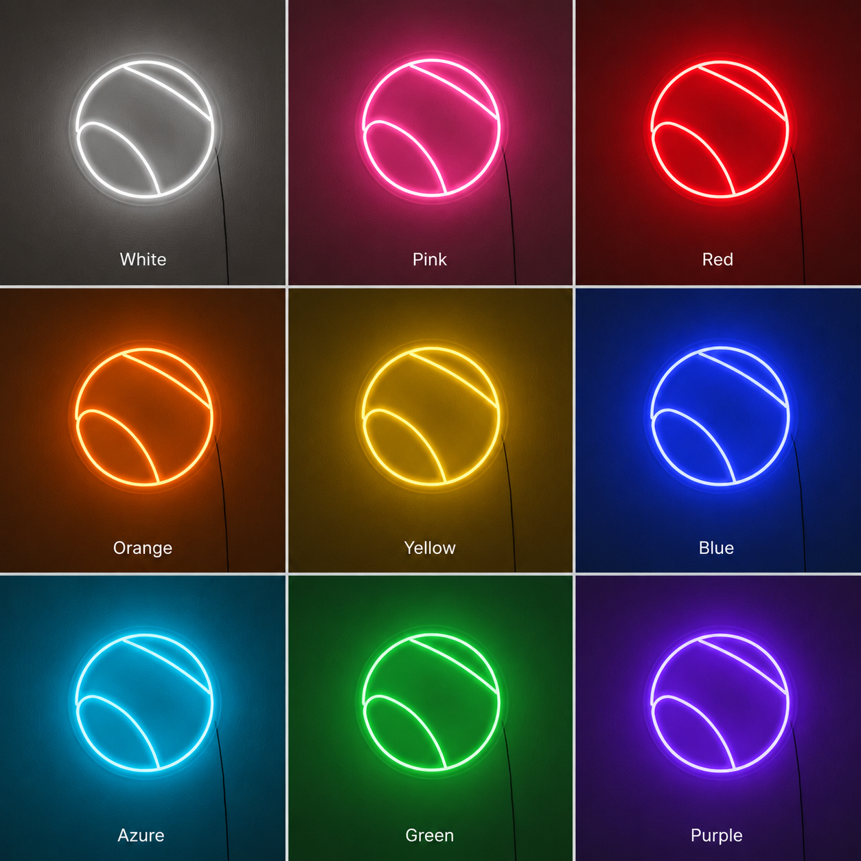 Tennis Racket Home Decor LED Neon Sign color grid