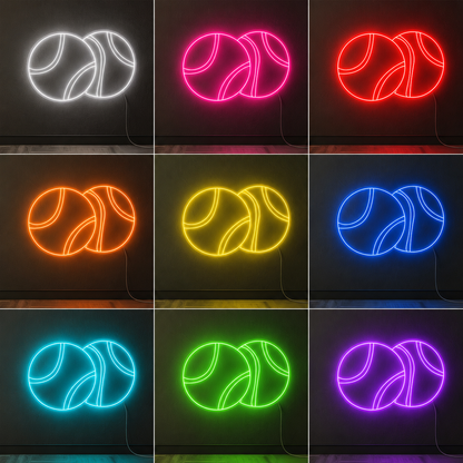 Tennis Room Decor LED Neon Sign color grid