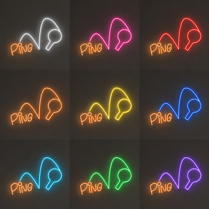 Tennis Wall Art LED Neon Sign color grid