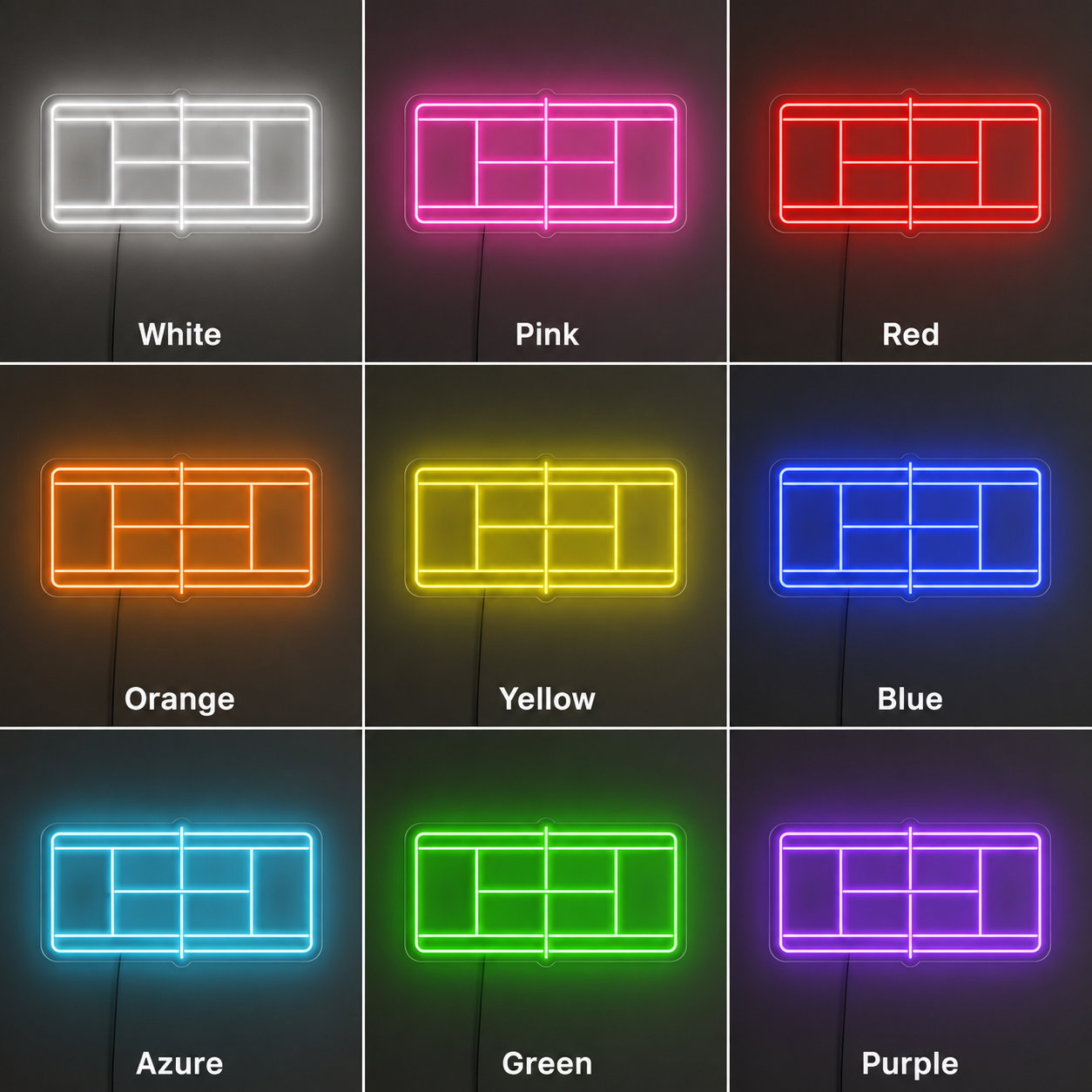 Tennis Wall Decor LED Neon Sign color grid