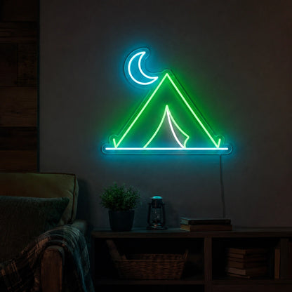 Tent Crescent Moon LED Neon Sign size image