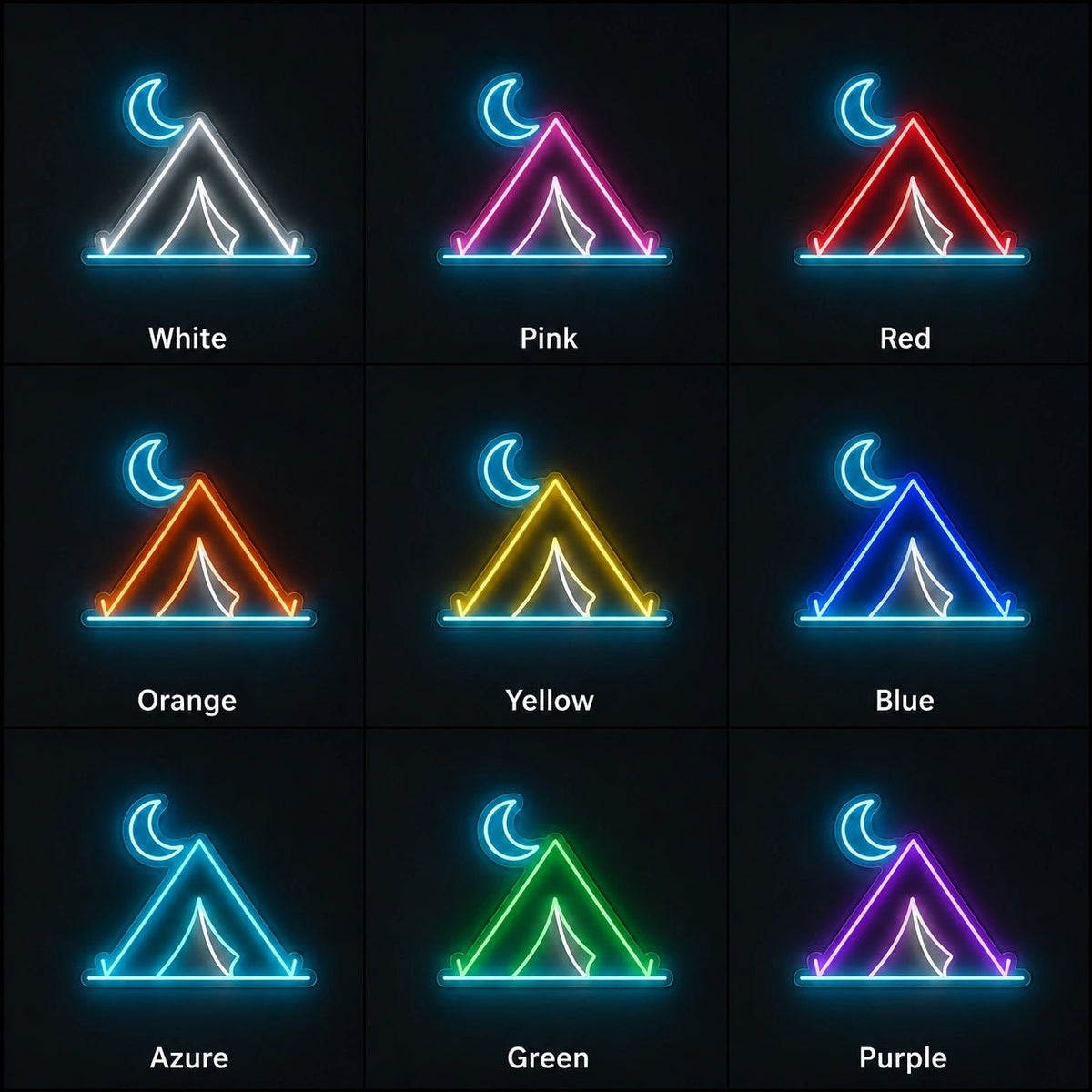 Tent Crescent Moon LED Neon Sign - Shineneon