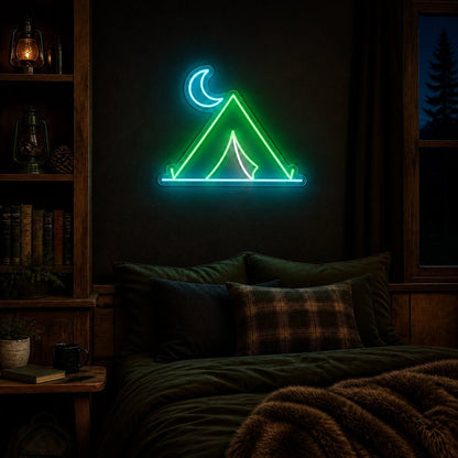Tent Crescent Moon Vintage LED Neon Sign - Shineneon