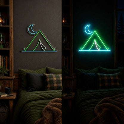 Tent Crescent Moon Vintage LED Neon Sign - Shineneon