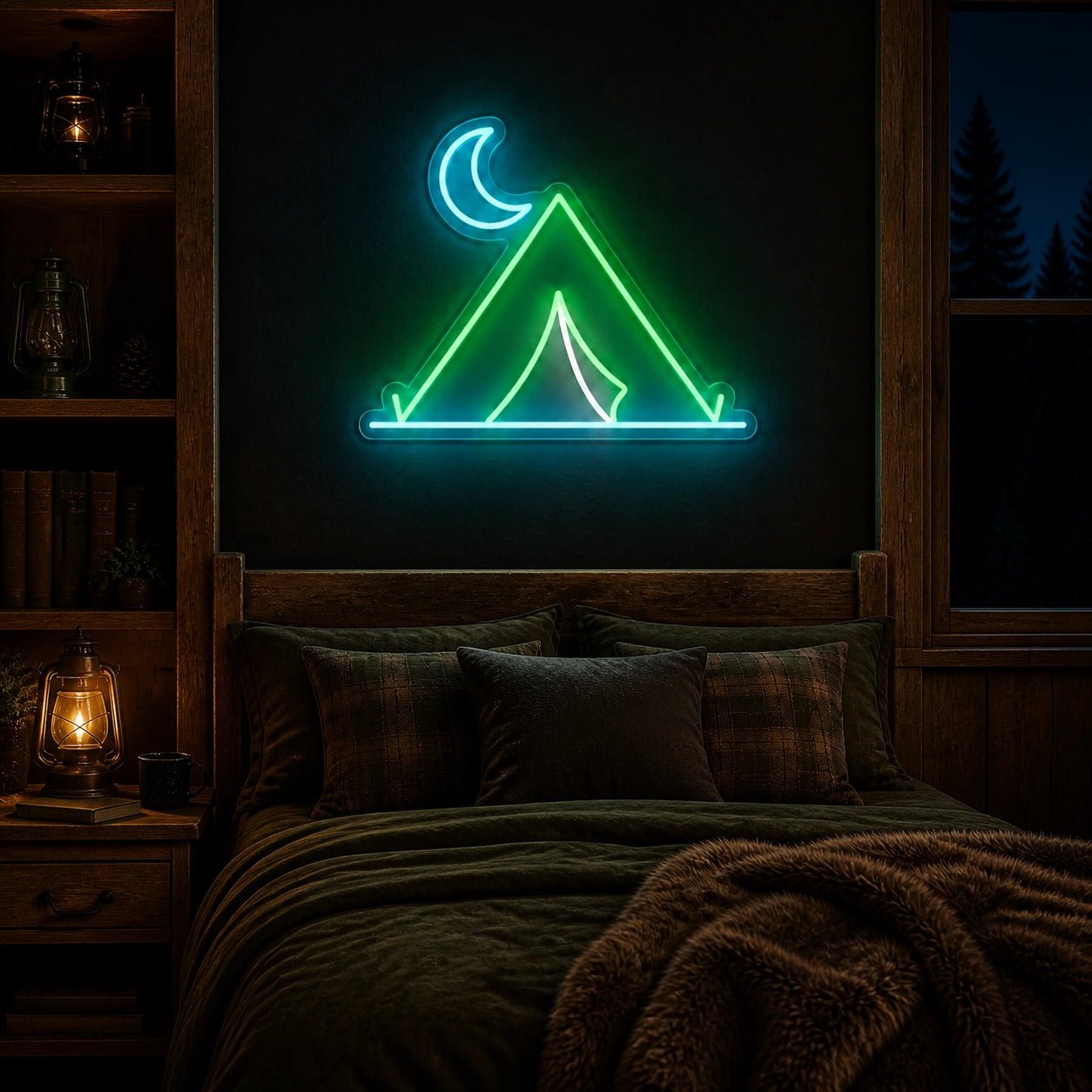 Tent Crescent Moon Vintage LED Neon Sign - Shineneon