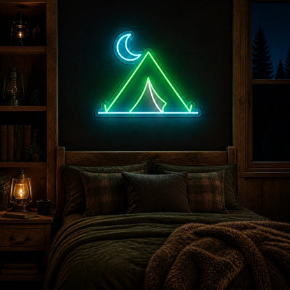 Tent Crescent Moon Vintage LED Neon Sign - Shineneon