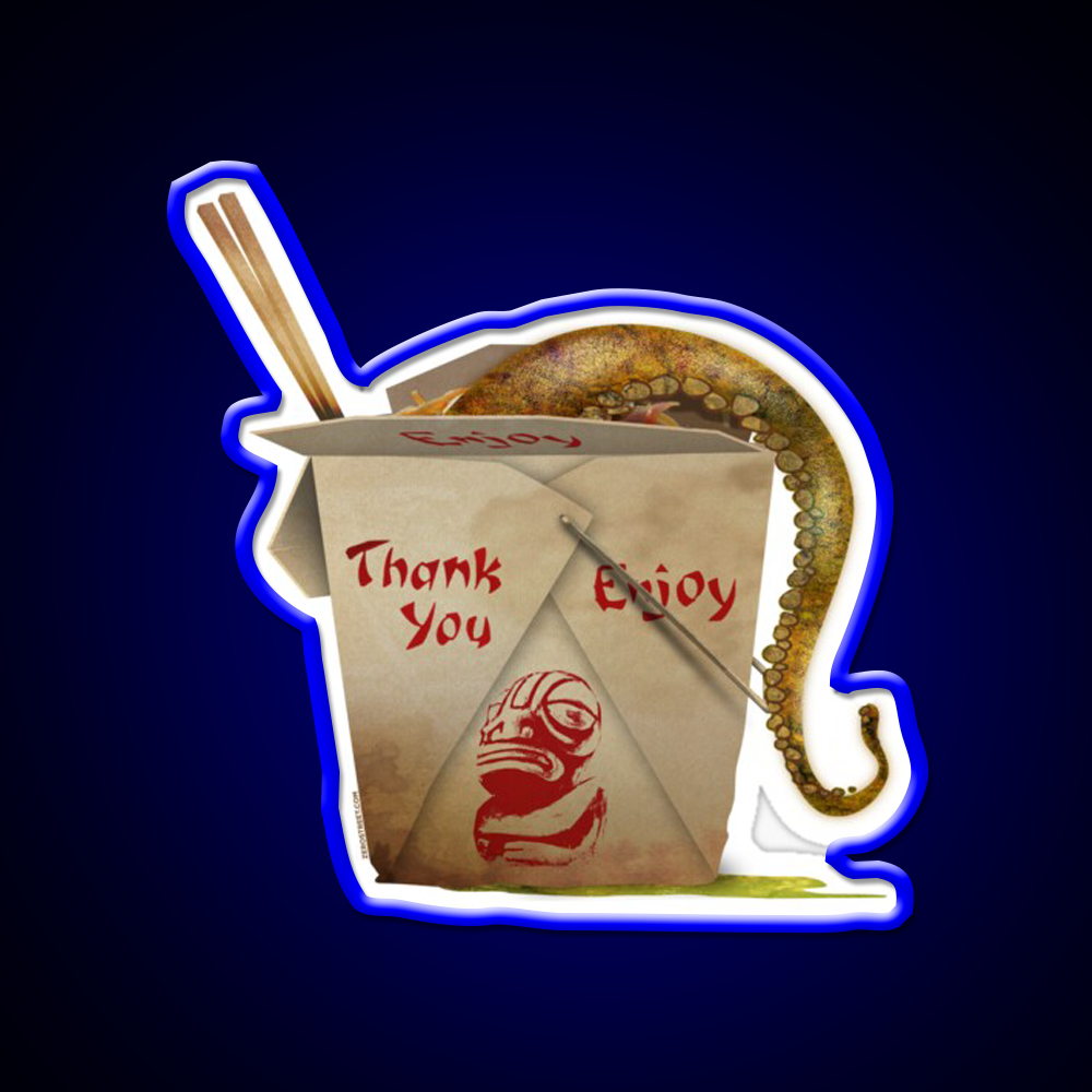 Tentacle Takeout Led Neon Sign Chinese Food Rgb Color