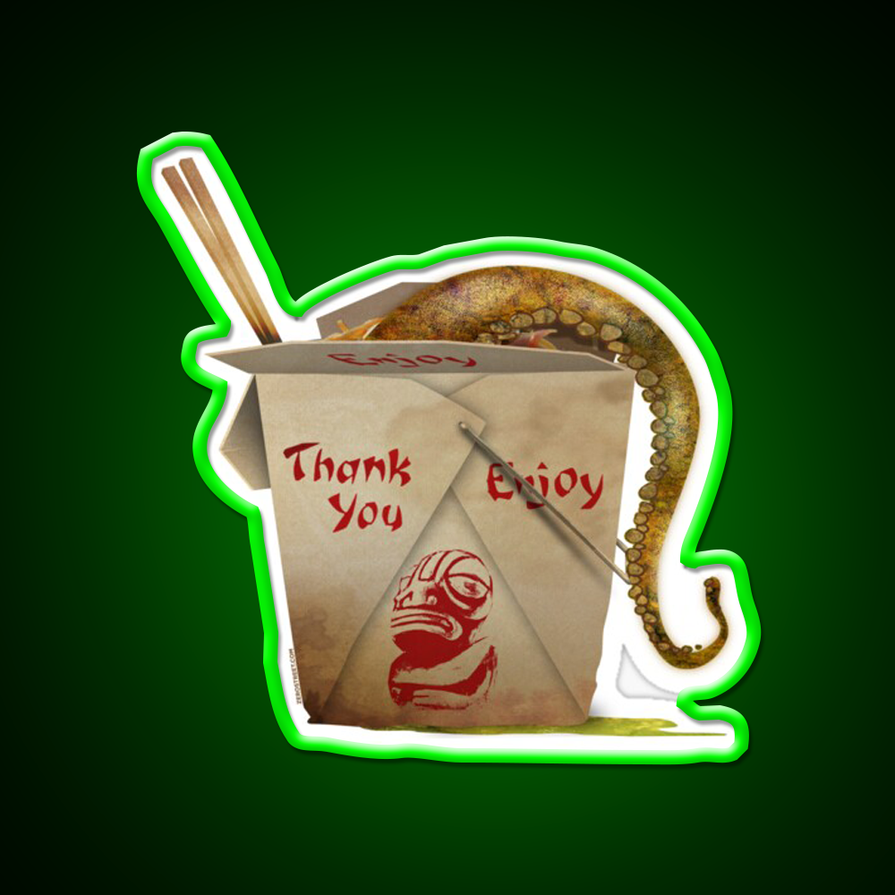 Tentacle Takeout Led Neon Sign Chinese Food Rgb Color