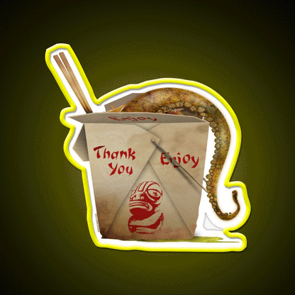 Tentacle Takeout Led Neon Sign Chinese Food Rgb Color