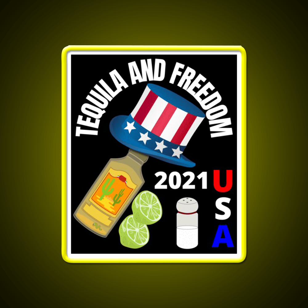 Tequila And Freedom Party Drink Tequila Led Neon Sign Rgb Color - Shineneon