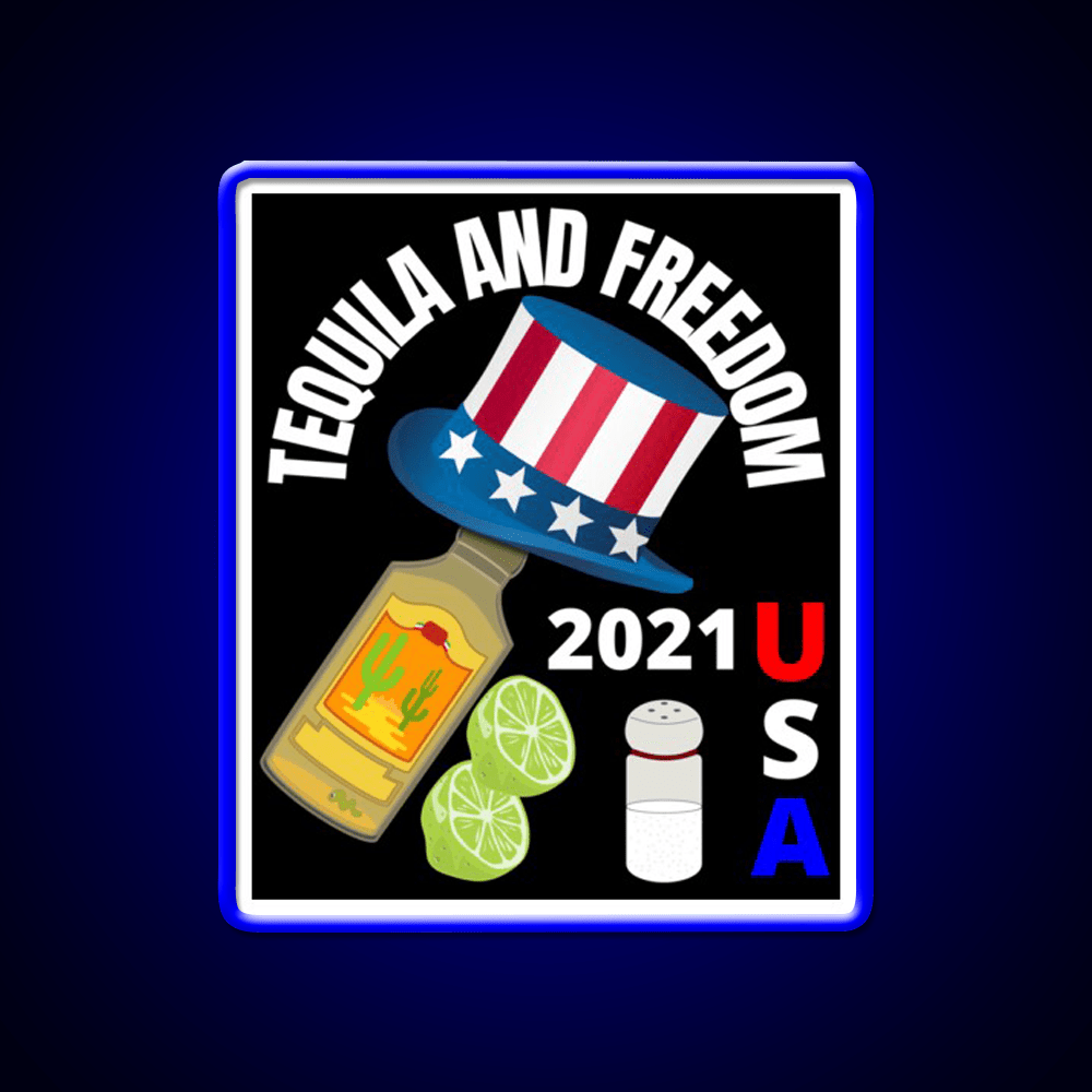 Tequila And Freedom Party Drink Tequila Led Neon Sign Rgb Color - Shineneon