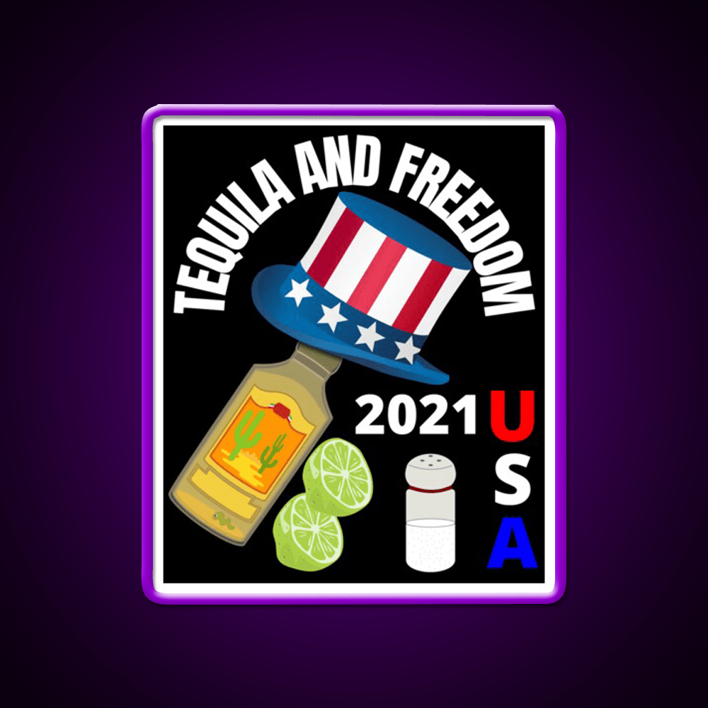 Tequila And Freedom Party Drink Tequila Led Neon Sign Rgb Color - Shineneon