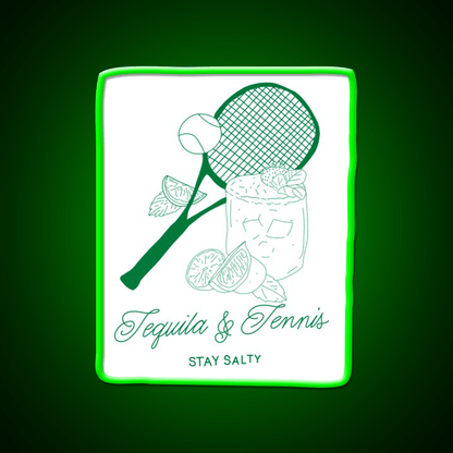 Tequila And Tennis Party Drink Tequila Led Neon Sign Rgb Color - Shineneon