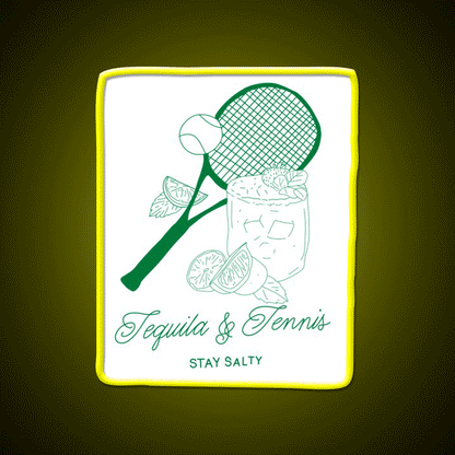 Tequila And Tennis Party Drink Tequila Led Neon Sign Rgb Color - Custom LED neon sign front view