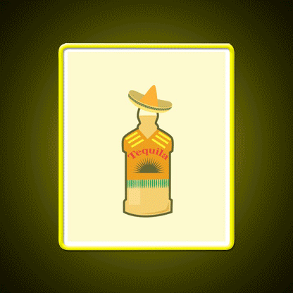 Tequila Anejo Wine In Mexican Hat Tequila Day Party Drink Tequila Led Neon Sign Rgb Color - Custom LED neon sign front view