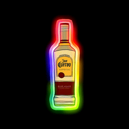 Tequila Bottle Party Drink Tequila Led Neon Sign Rgb Color - LED neon sign close-up detail