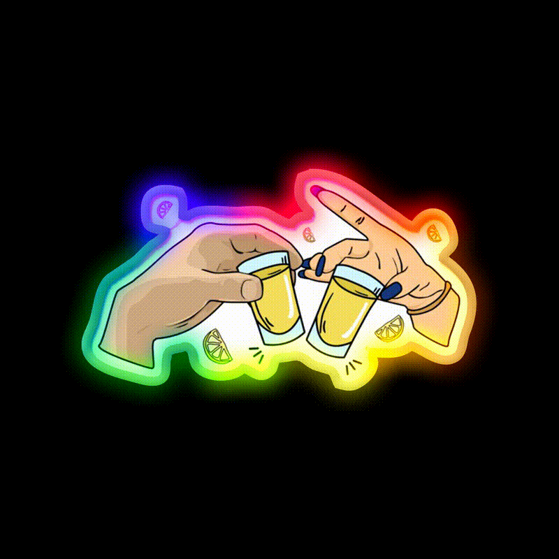 Tequila Buddy Party Drink Tequila Led Neon Sign Rgb Color - LED neon sign close-up detail