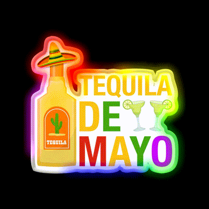 Tequila De Mayo Party Drink Tequila Led Neon Sign Rgb Color - LED neon sign close-up detail