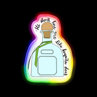 Tequila Does Miranda Lambert Party Drink Tequila Led Neon Sign Rgb Color - LED neon sign close-up detail