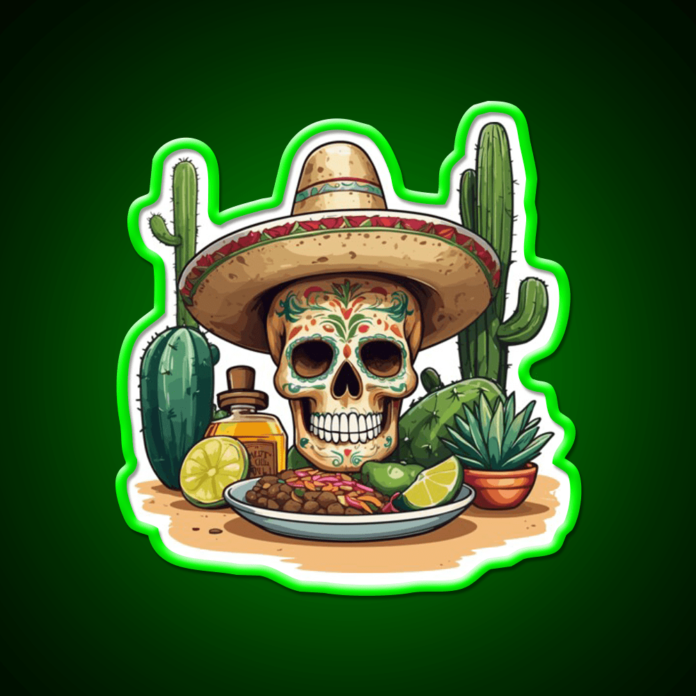 Tequila Drink Cinco De Mayo Skull Party Drink Tequila Led Neon Sign Rgb Color - Shineneon