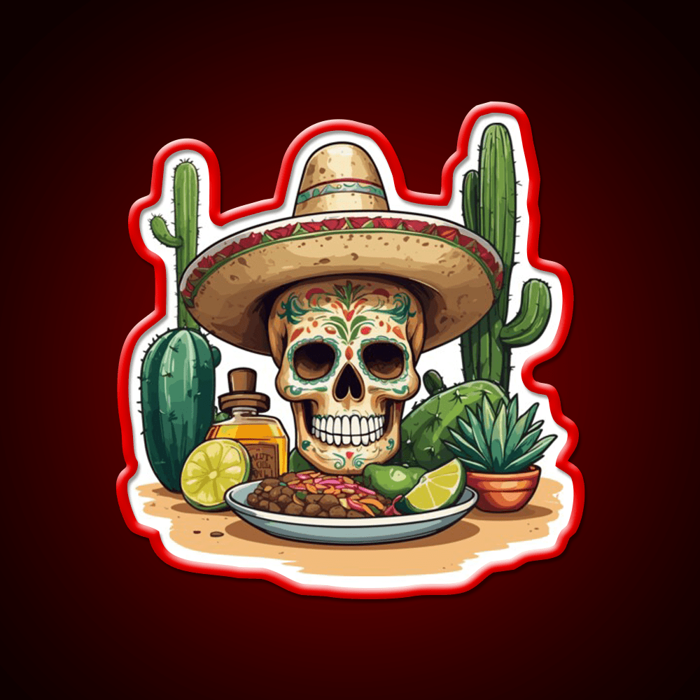 Tequila Drink Cinco De Mayo Skull Party Drink Tequila Led Neon Sign Rgb Color - Shineneon