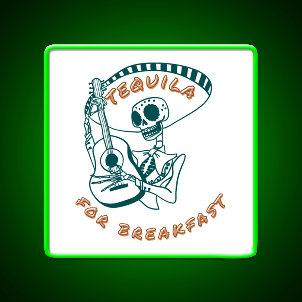 Tequila For Breakfast Party Drink Tequila Led Neon Sign Rgb Color - Shineneon