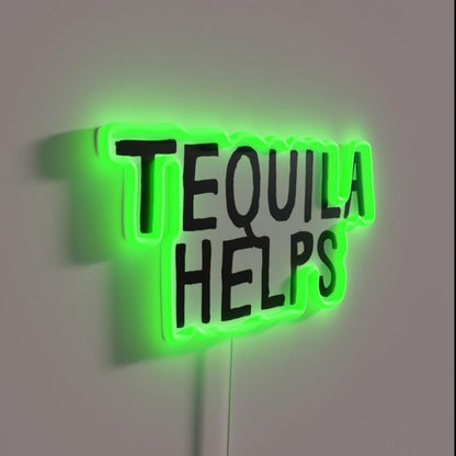 Tequila Helps Drinks Cocktail Beer Rgb Led Neon Sign - Shineneon