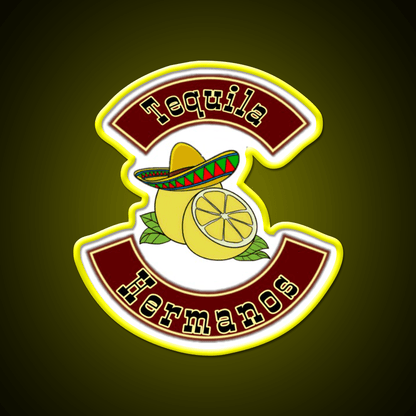 Tequila Hermanos Crew Party Drink Tequila Led Neon Sign Rgb Color - Shineneon