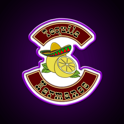 Tequila Hermanos Crew Party Drink Tequila Led Neon Sign Rgb Color - Shineneon